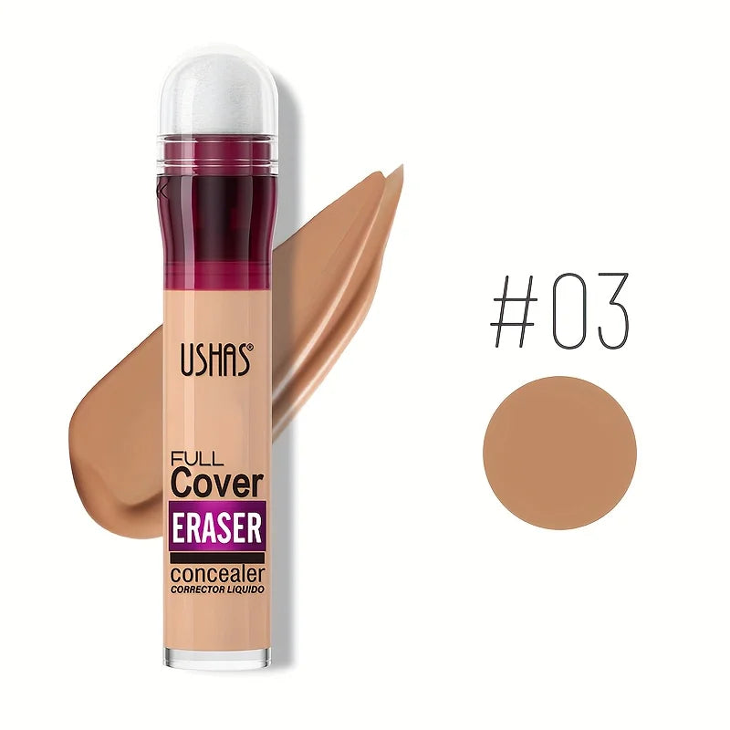 USHAS Sponge Head Liquid Concealer – Long-Lasting, Moisturizing & Full Coverage for Dark Circles, Acne & Blemishes