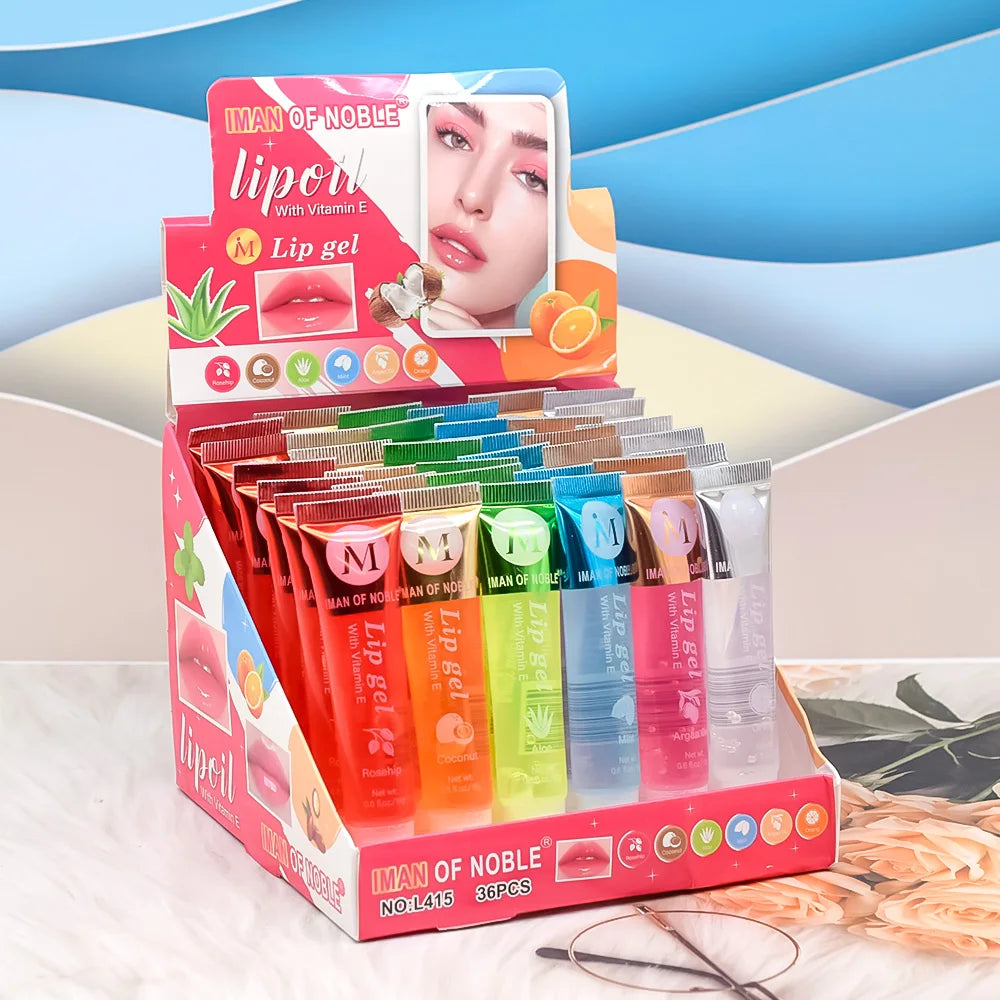Glory Carrot 6-Piece Fruity Lip Gloss Set – Hydrating & Glossy Lip Gel for Moisturized, Shiny Lips