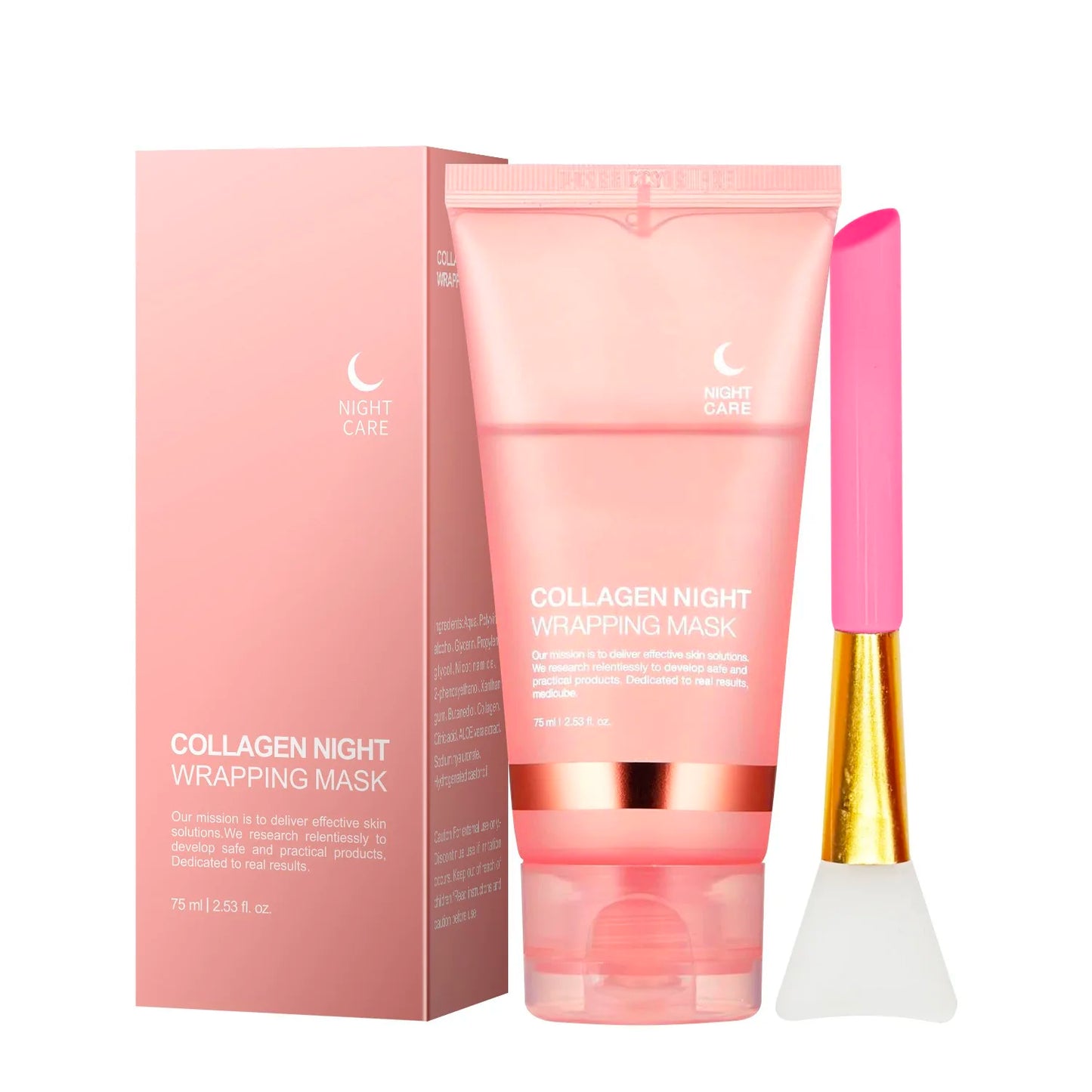 Mascarilla de noche exfoliante con colágeno Lakerain: hidratante, iluminadora y reafirmante para una piel radiante.