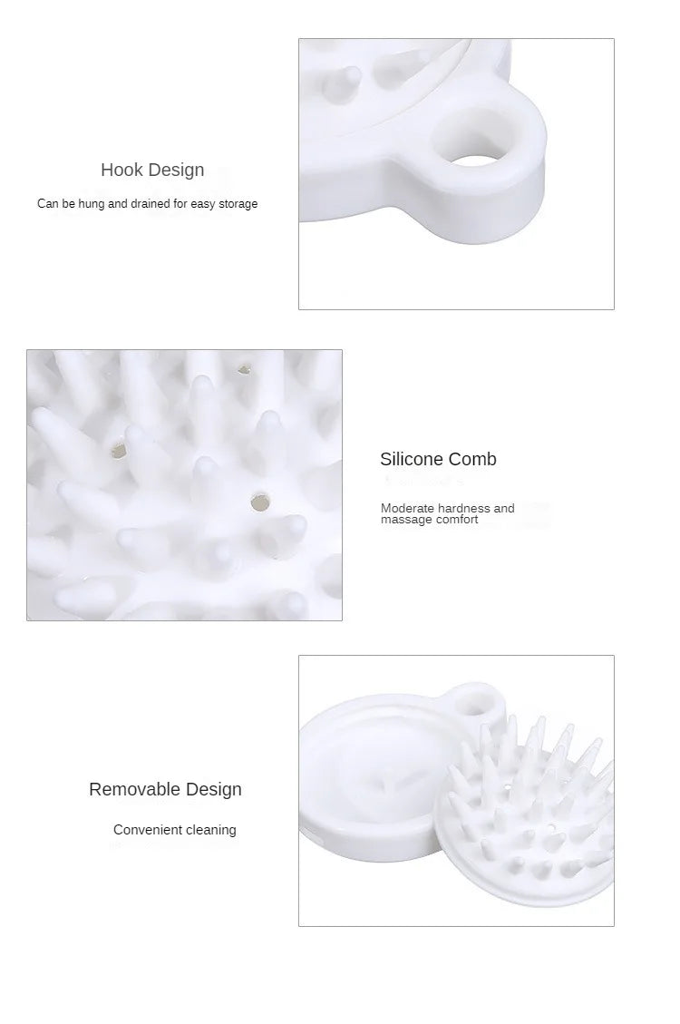 LUNCAY Silicone Scalp Massager Shampoo Brush – Soft Head Scrubber for Thick & Thin Hair