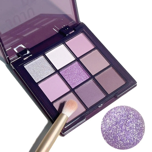 LuxuryGlow Purple Eyeshadow Palette – 9 Long-Lasting Natural & Shimmery Shades