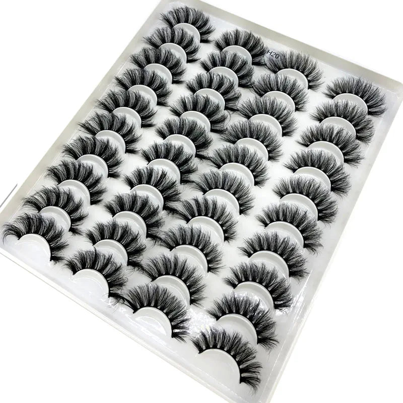 HBZGTLAD 20 Pairs 3D Faux Mink Lashes – Soft, Wispy, Reusable False Eyelashes Set