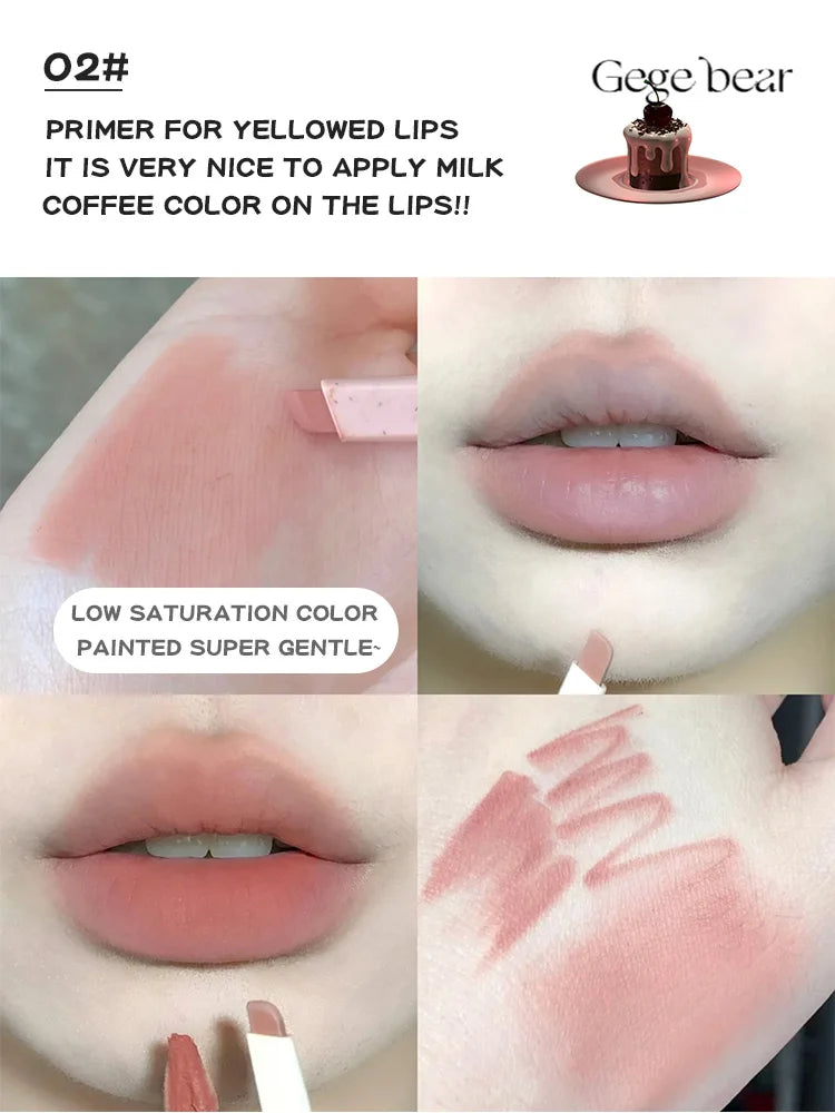 Delineador de labios mate Gege Bear Nude: lápiz aterciopelado resistente al agua y de larga duración 