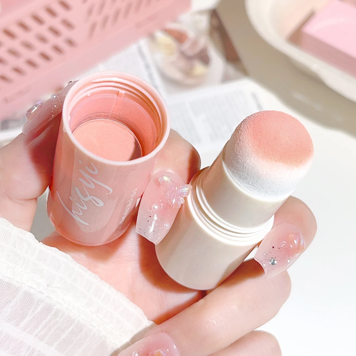 HISYI Soft Fog Blush Stick – Long-Lasting, Dual-Use Cheek & Lip Tint