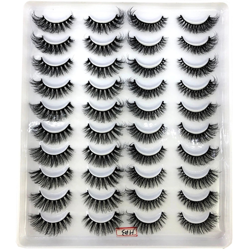 HBZGTLAD 20 Pairs 3D Faux Mink Lashes – Soft, Wispy, Reusable False Eyelashes Set