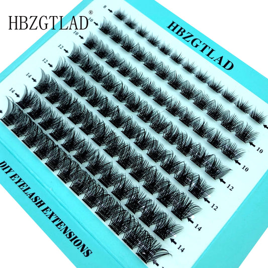 HBZGTLAD DIY Cluster Lash Extensions – D Curl, Mix Length, Natural Look by HBZGTLAD