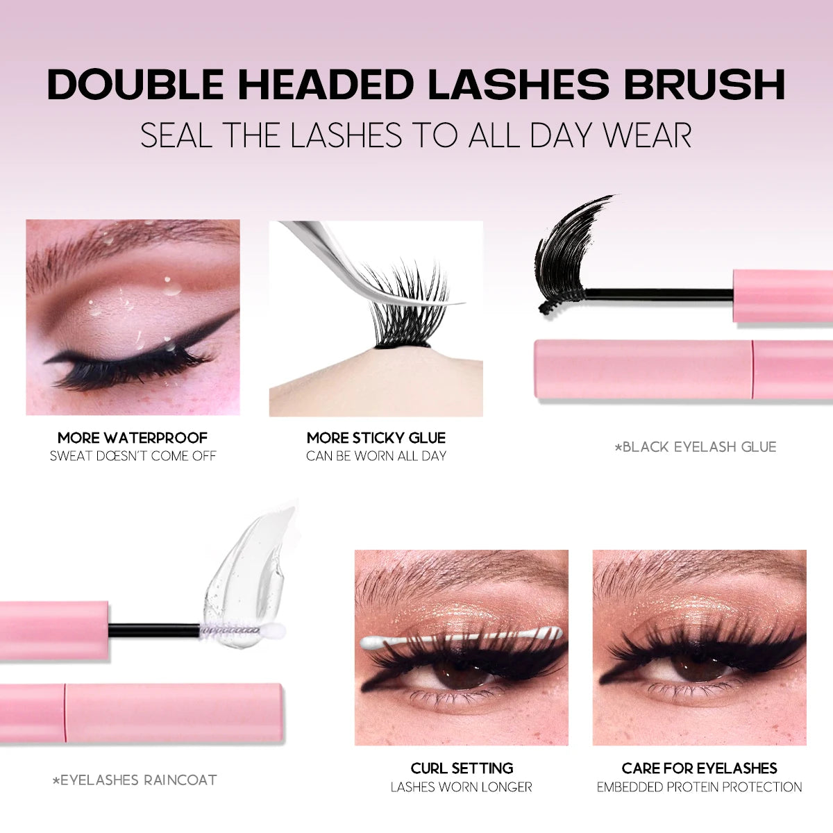GROINNEYA DIY Lash Extension Kit – Natural Look Clusters with Bond & Seal, Tweezers Included