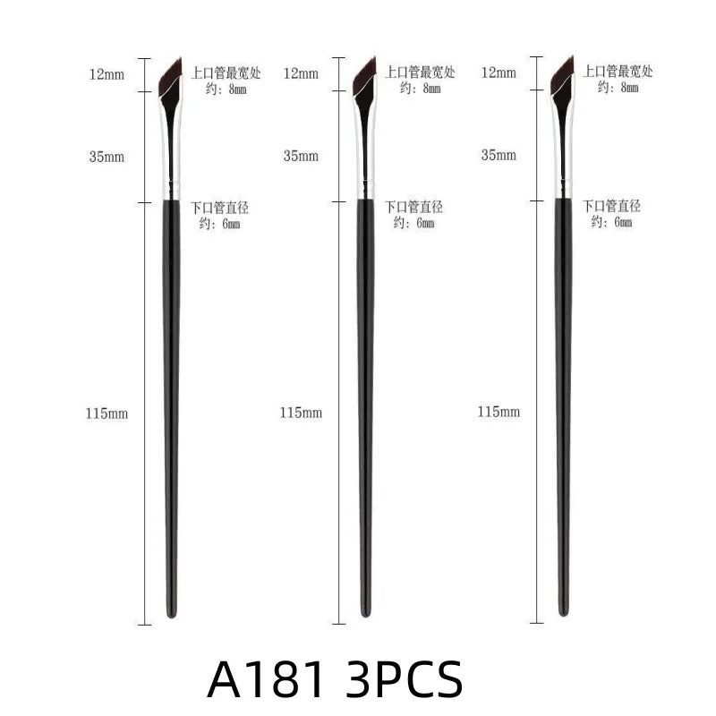 LuxuryGlow Ultra-Thin Angled Eyeliner & Eyebrow Brush | Precision Makeup Tool