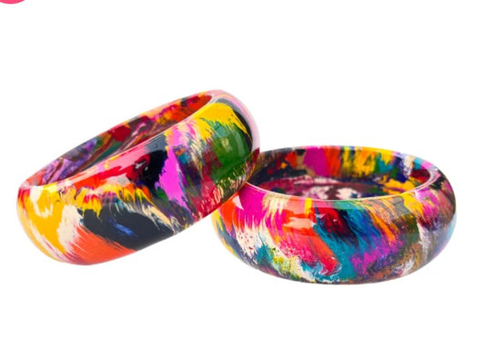 LuxuryGlow Lac Bangles Handmade Jaipur Lac Bangles – Multicolor Antique Design (1 Pair)