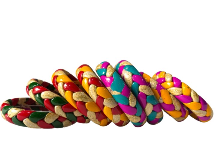 LuxuryGlow Lac Bangles Handmade Jaipur Lac Bangles Online – LuxuryGlow Exclusive Multicolor Set (4 Pairs)