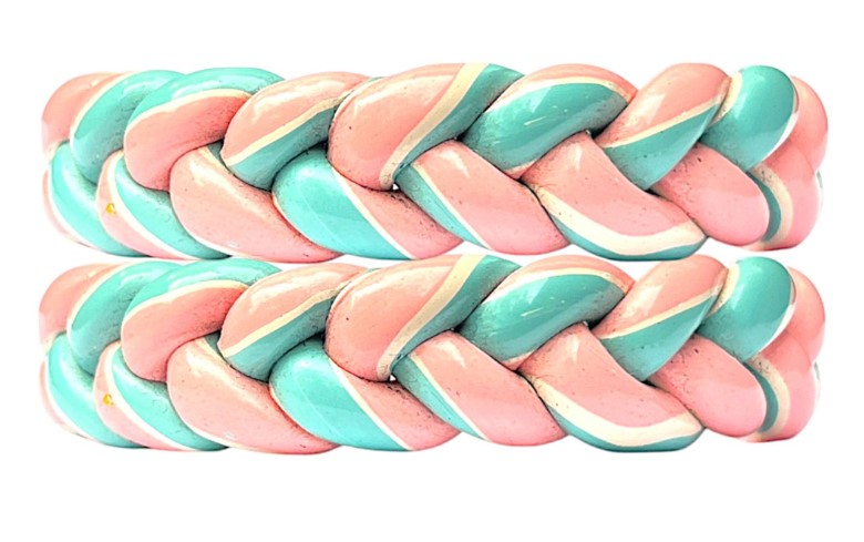 LuxuryGlow Lac Bangles Candy Twist Lac Bangles – Handmade Jaipur Braided Pastel Elegance (1 Pair)