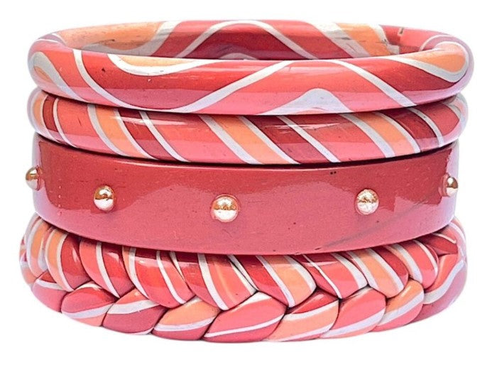 LuxuryGlow Lac Bangles Caramel Peach Golden Hour Lac Bangles – Handmade Jaipur Jewelry with Golden Accents