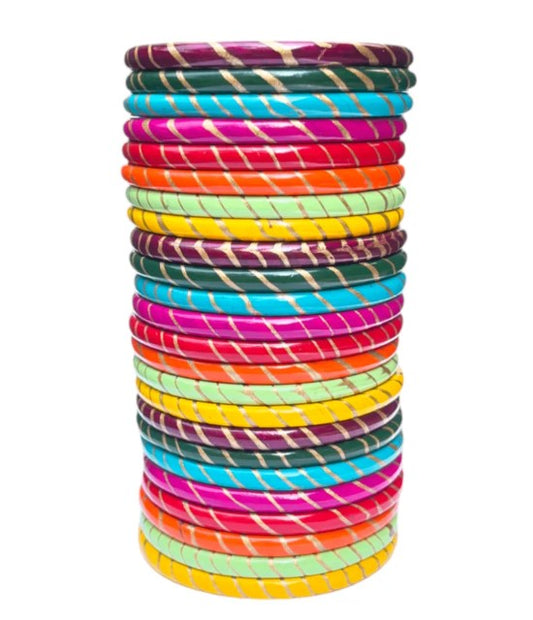 LuxuryGlow Lac Bangles Handmade Rang Birangi Lac Ki Chudiyan – Multicolor Lakh Bangles by LuxuryGlow.