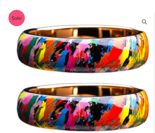 LuxuryGlow Lac Bangles Multicolor Wave Handmade Gold Brass Metal Lac Bangles | LuxuryGlow