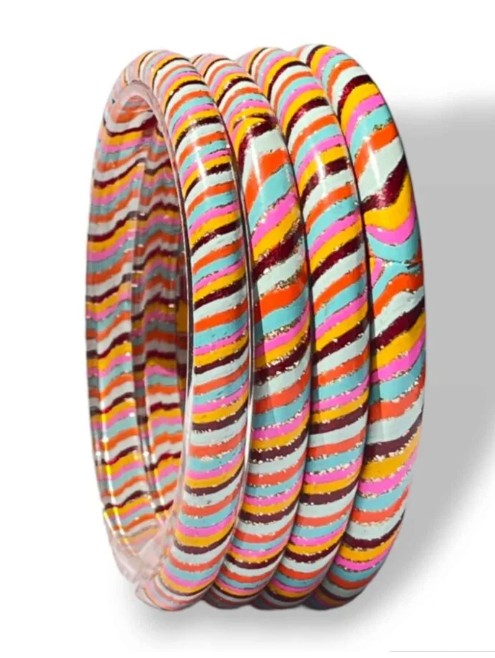 LuxuryGlow Glass Bangles Leheriya Design Handmade Glass Bangles by  – Traditional Lac Ki Chudiyan from Jaipur