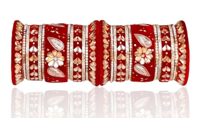 LuxuryGlow WeddingBangles Velvet Radiance Wedding Set by  – Handcrafted Bridal Luxury
