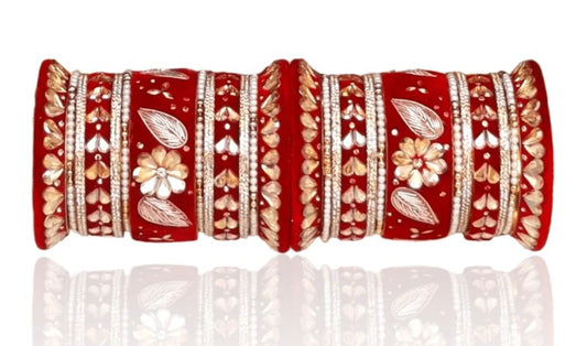 LuxuryGlow WeddingBangles Velvet Radiance Wedding Set by  – Handcrafted Bridal Luxury