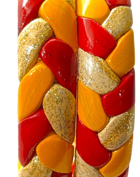 LuxuryGlow Lac Bangles Handmade Jaipur Lac Bangles with Golden Zari – Red, Yellow & Cream