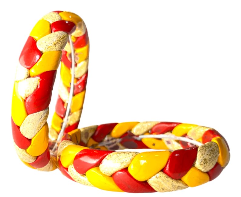 LuxuryGlow Lac Bangles Handmade Jaipur Lac Bangles with Golden Zari – Red, Yellow & Cream