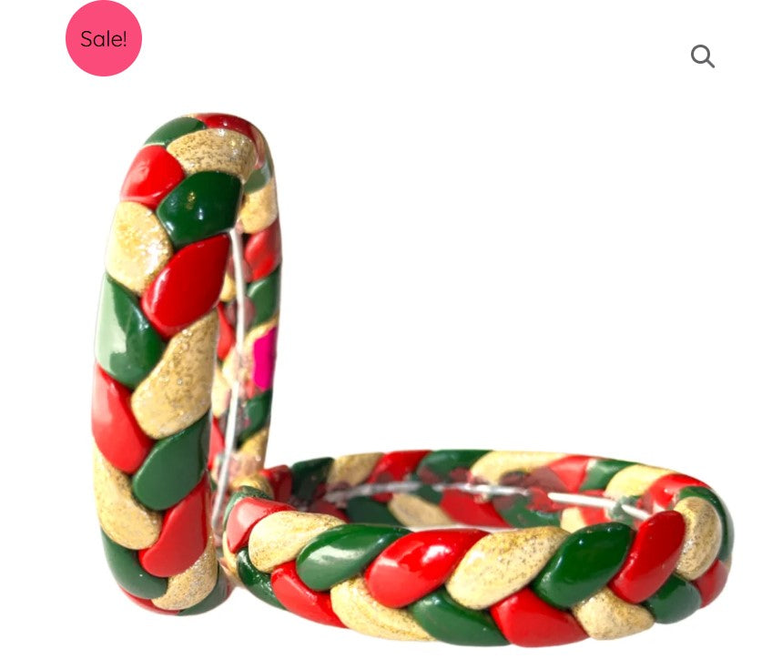 LuxuryGlow Lac Bangles Handmade Jaipur Lac Bangles with Golden Zari – Red, Green & Cream