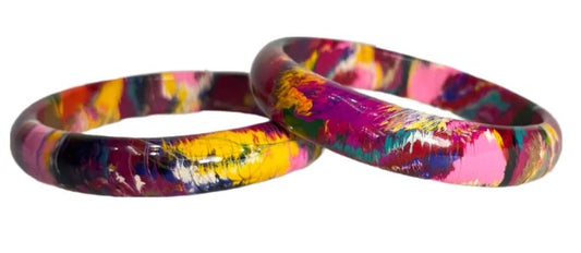 LuxuryGlow Lac Bangles Handmade Multi-Color Lac Kada Bangles – 1 Pair | LuxuryGlow