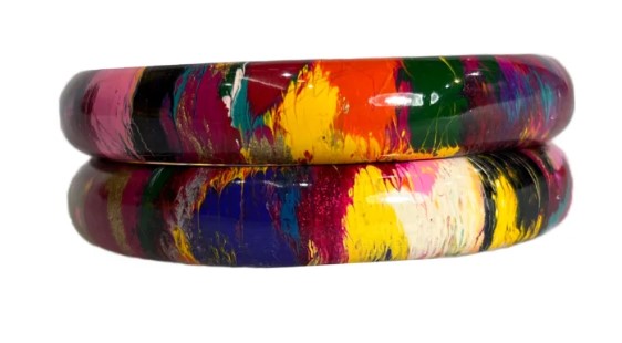 LuxuryGlow Lac Bangles Handmade Multi-Color Lac Kada Bangles – 1 Pair | LuxuryGlow