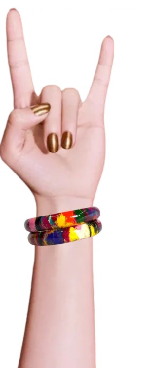 LuxuryGlow Lac Bangles Handmade Multi-Color Lac Kada Bangles – 1 Pair | LuxuryGlow