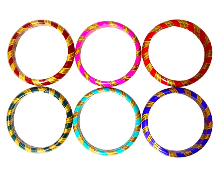 LuxuryGlow Lac Bangles Handmade Multicolor  Combo – Leheriya Design |