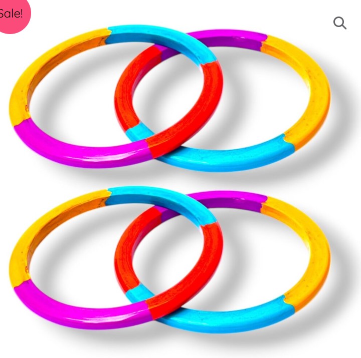 LuxuryGlow Lac Bangles Pataka Handmade Lac Bangles – Bold Multicolor Armreif |