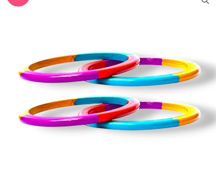 LuxuryGlow Lac Bangles Pataka Handmade Lac Bangles – Bold Multicolor Armreif |