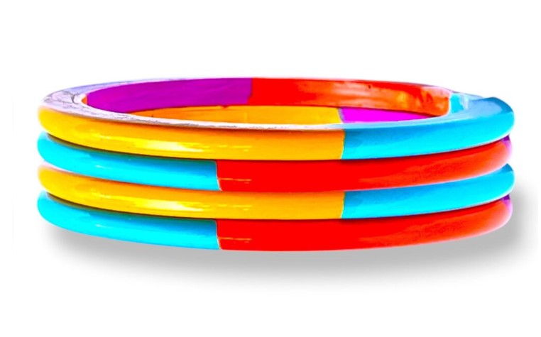 LuxuryGlow Lac Bangles Pataka Handmade Lac Bangles – Bold Multicolor Armreif |