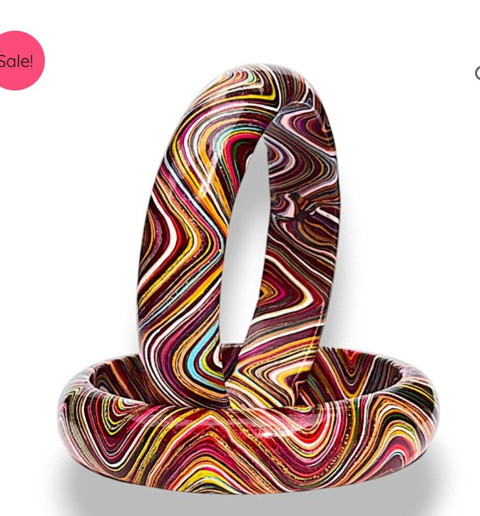 LuxuryGlow Lac Bangles  SparkleWave Luxe – Handcrafted with Vibrant Colors & 18K Gold Sparkle |