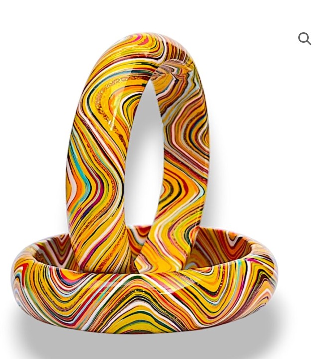 LuxuryGlow Lac Bangles  SparkleWave Luxe – Handcrafted with Vibrant Colors & 18K Gold Sparkle |