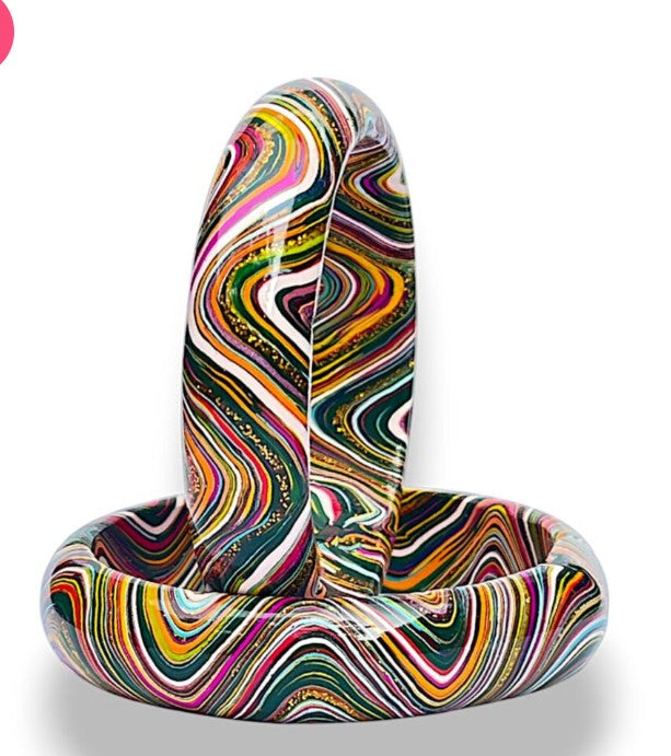 LuxuryGlow Lac Bangles  SparkleWave Luxe – Handcrafted with Vibrant Colors & 18K Gold Sparkle |