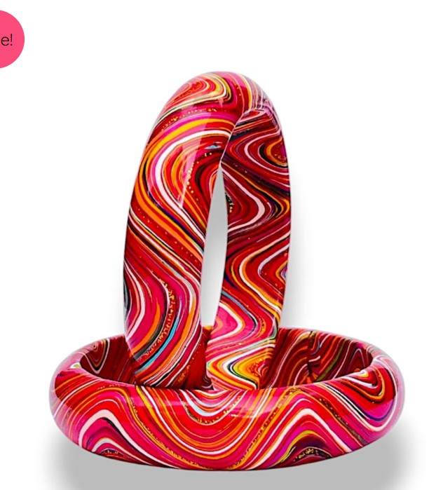 LuxuryGlow Lac Bangles  SparkleWave Luxe – Handcrafted with Vibrant Colors & 18K Gold Sparkle |