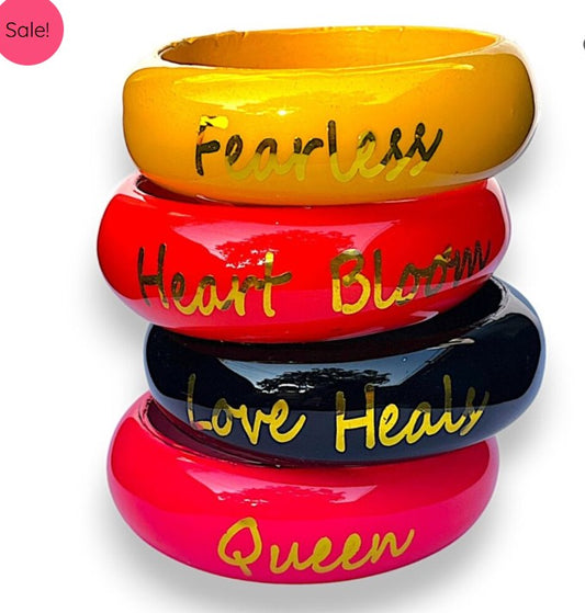 LuxuryGlow  Lac Bangles The Empowerment Bangle Set – Handcrafted Jaipur Lac Bangles with Bold Colors & Affirmations |