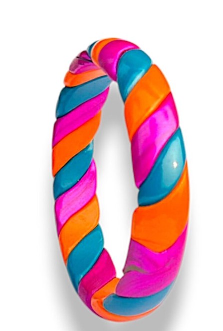 LuxuryGlow Lac Bangle  Twist N Pop  – Handcrafted Multicolor Twisted Rope Design |
