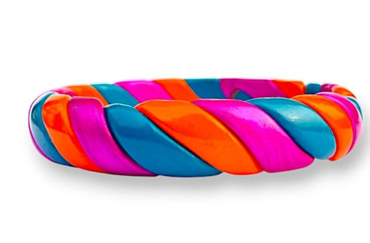 LuxuryGlow Lac Bangle  Twist N Pop  – Handcrafted Multicolor Twisted Rope Design |