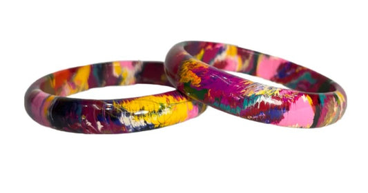 LuxuryGlow Lac Bangles  Handmade Multi-Color Badal Kada Plain Lac Bangles – 1 Pair |