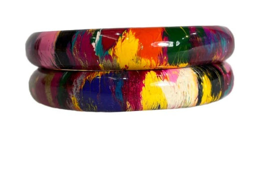 LuxuryGlow Lac Bangles  Handmade Multi-Color Badal Kada Plain Lac Bangles – 1 Pair |