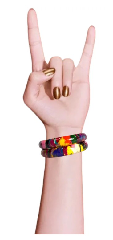 LuxuryGlow Lac Bangles  Handmade Multi-Color Badal Kada Plain Lac Bangles – 1 Pair |