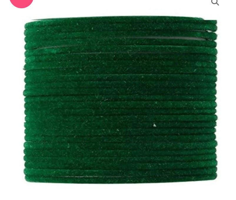 LuxuryGlow Velvet Bangles  Ethnic Metal  – Set of 24 Handmade in Jaipur |
