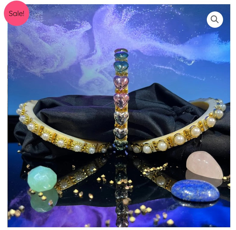 LuxuryGlow Lac Bangles Handmade Classy Plastic Bangles – Gold Plated with Pearl Clusters |