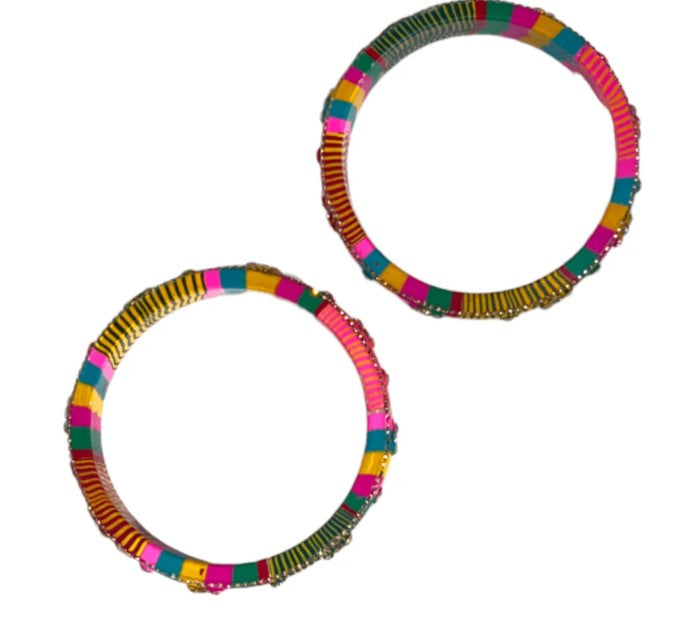 LuxuryGlow Lac Bangles Jaipur Handmade  – Vibrant Colors with Rhinestone Studding |