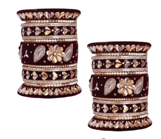 LuxuryGlow WeddingBangles Velvet Radiance Wedding Set by  – Handcrafted Bridal Luxury