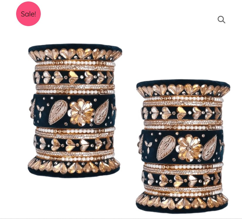 LuxuryGlow WeddingBangles Velvet Radiance Wedding Set by  – Handcrafted Bridal Luxury