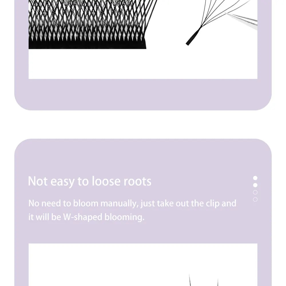 DIYDAY W-Shape Eyelash Extensions – 3D to 8D Premade Bloom Fans, Soft & Natural C60