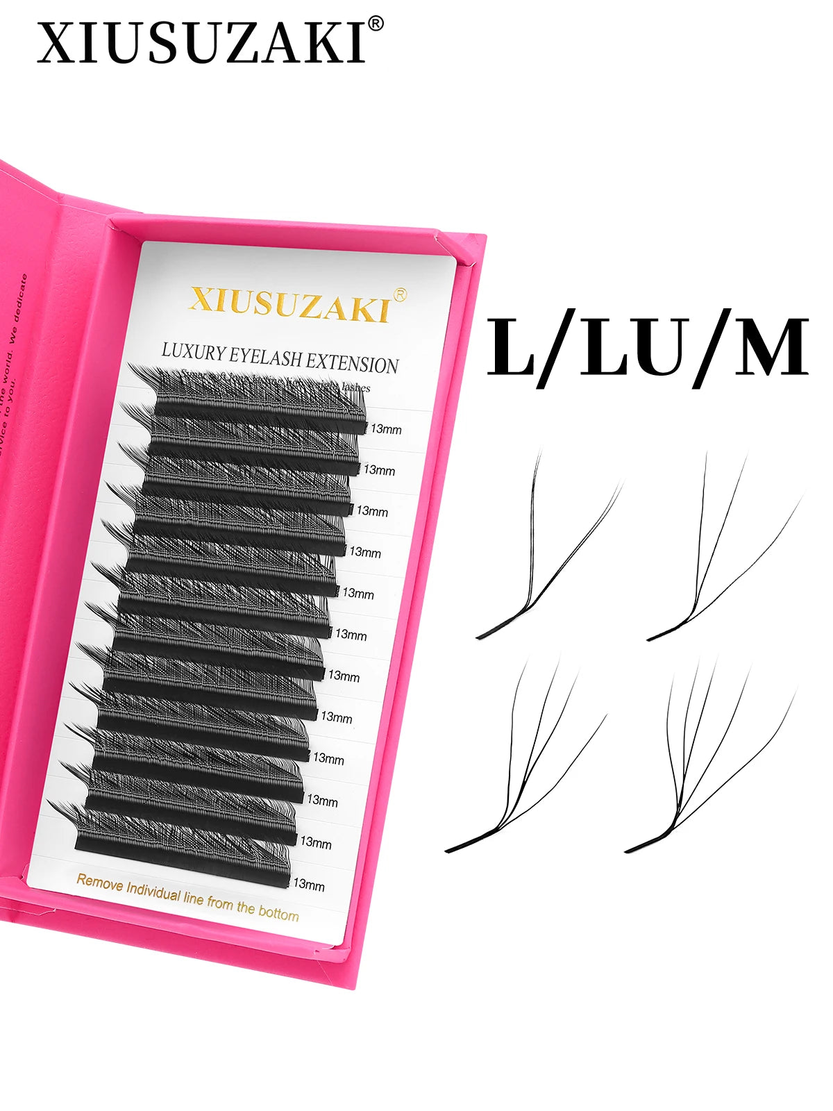 XIUSUZAKI YY 3D/4D/5D W وصلات الرموش - L/LU/M Curl Soft Mink Volume Fans C30