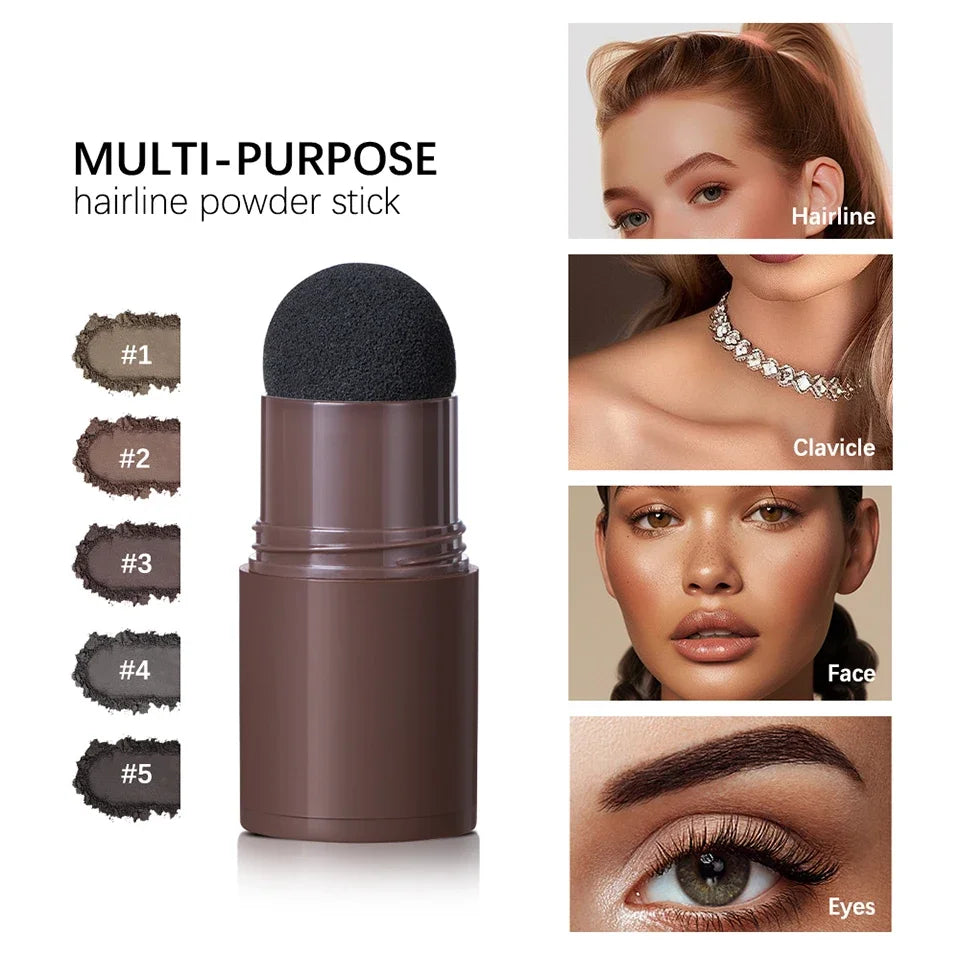 Lápiz corrector de raíces y líneas capilares LuxuryGlow resistente al agua: polvo en barra con cobertura instantánea de canas
