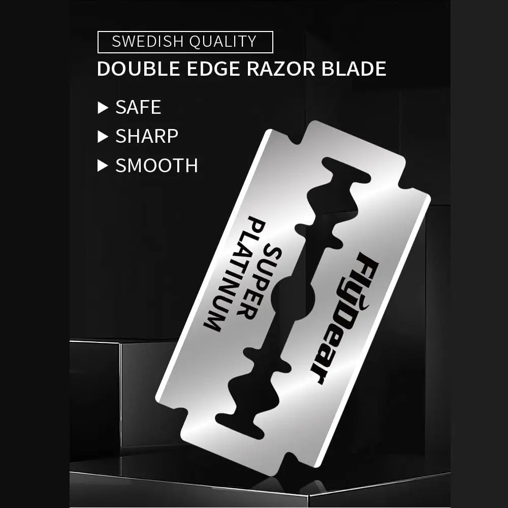 LuxuryGlow Stainless Steel Double-Blade Safety Razor – Manual Shaving Razor for Men